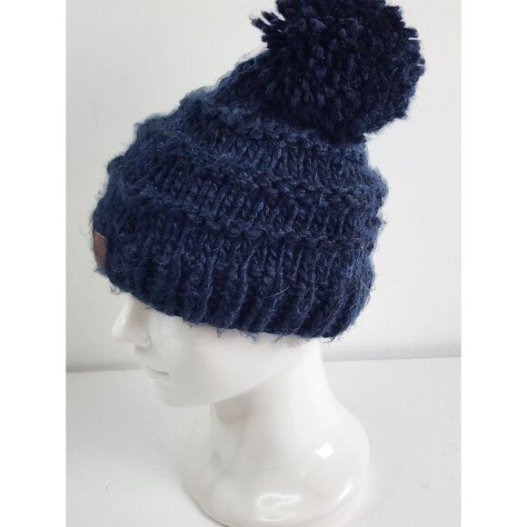 Roxy Blizzard Pom Style Hat, Women's, Navy Blue - Picture 7 of 10